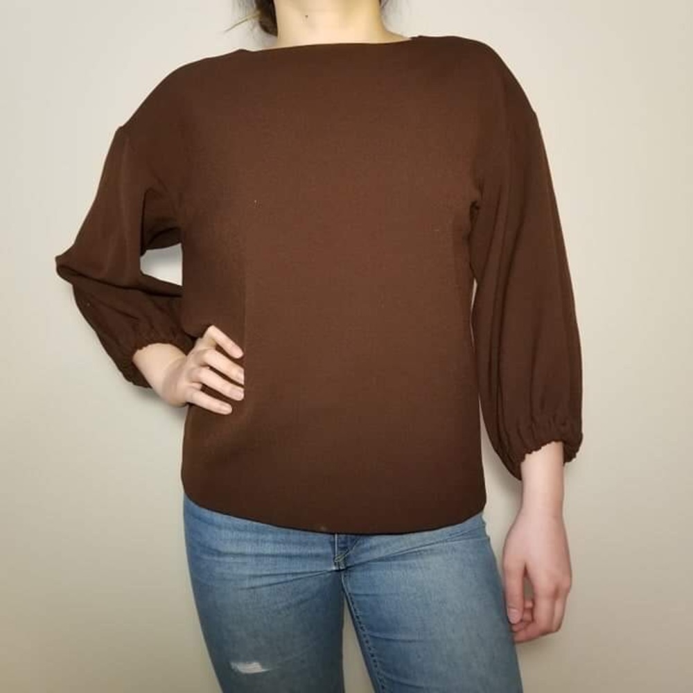 Marimekko Brown 3/4 Sleeve Shirt